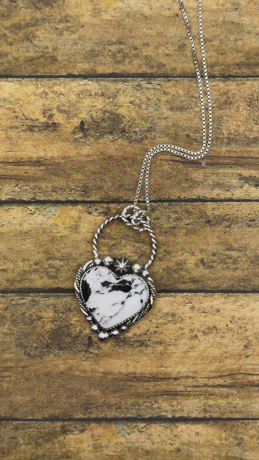 Amari – White Buffalo Turquoise Heart Pendant | Sterling Silver | Southwestern Jewelry