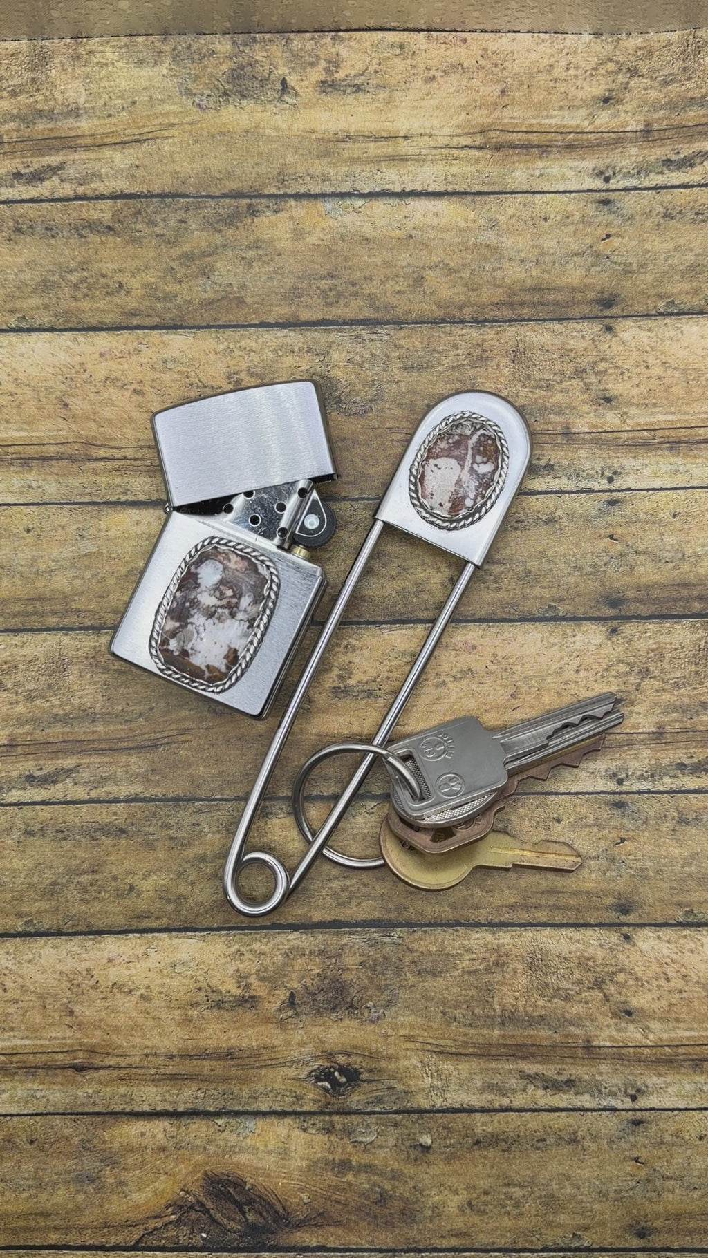 Grant – Wild Horse Gemstone Zippo Lighter | Sterling Silver | Rock & Roll Accessory